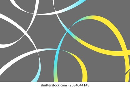 Minimalist graphic design with colorful curved line patterns. Suitable for professional wallpapers, templates, or backgrounds with a futuristic and elegant feel.