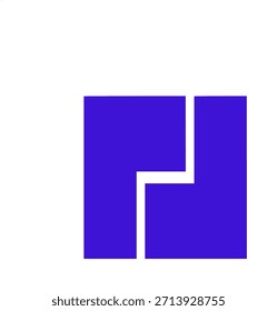 Ein minimalistisches Grafikdesign mit einer kräftigen blauen geometrischen Form vor einem dunkelweißen Hintergrund, das ein modernes Bild mit einer klaren Form schafft.