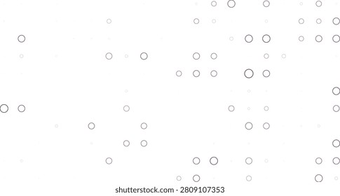 A minimalist graphic design featuring a scattered pattern of small black outline circles on a light surface. Simple geometric wallpaper texture.
