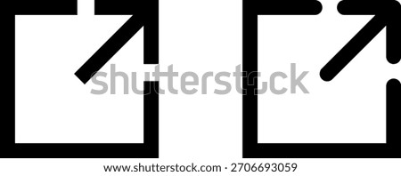 A minimalist graphic design featuring two identical open doorways with arrows indicating outward movement. Clean lines and black and white.