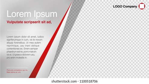 Plantilla de diseño gráfico minimalista para publicidad, concepto creativo y empresarial, moderno diagonal abstracto de fondo elemento geométrico. Plata y rojo con tema transparente, ilustración vectorial