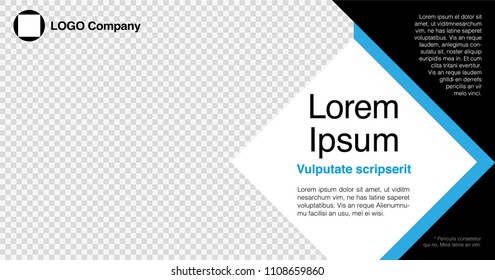 Minimalist graphic design layout template for advertising, creative & business concept, modern diagonal abstract background Geometric element. Blue White Black Transparency theme, Vector illustration