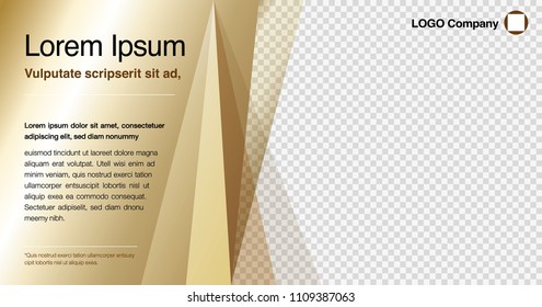 Minimalist graphic design layout template for advertising, creative business concept, modern diagonal abstract background Geometric. Luxury Gold, Brown shine & transparent theme, Vector illustration