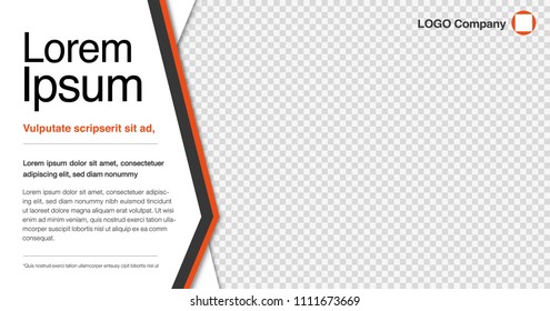 Minimalist graphic design layout template for advertising, creative & business concept, modern diagonal abstract background Geometric element. White & orange & transparent theme, Vector illustration