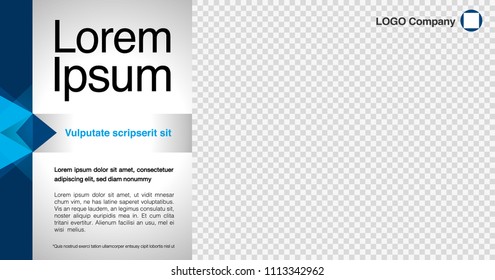 Minimalist graphic design layout template for advertising, creative & business concept, modern diagonal abstract background Geometric element. Blue with silver grey theme, Vector illustration.