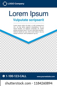 Minimalist graphic design layout template A4 Vertical advertising, creative business concept, modern diagonal abstract background Geometric element. Blue with transparent theme, Vector illustration.