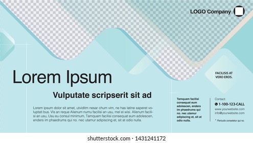 Minimalist graphic design layout template for advertising, creative business concept, modern diagonal abstract background Geometric. Light blue transparent theme, Vector illustration