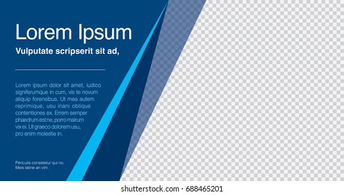 Minimalist graphic design layout template for advertising, creative & business concept, modern diagonal abstract background Geometric element. Blue with transparent theme, Vector illustration.