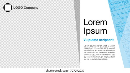 Minimalist graphic design layout template for advertising, creative & business concept, modern diagonal abstract background Geometric element. Blue & White with transparent theme, Vector illustration