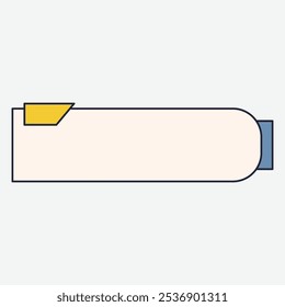 Um gráfico minimalista com um rótulo em branco com uma guia para notas ou marcadores.