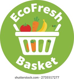 Minimalist Graphic Fresh Clean EcoFresh Basket Logo Design for Marketing Purposes Vector Illustration