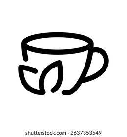 Minimalist Graphic of Herbal Drink Cup Symbol