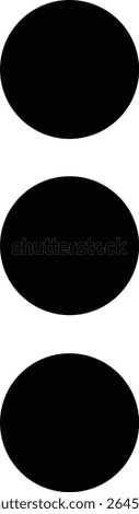 A minimalist graphic icon featuring three black dots arranged in a vertical column. This symbol, a vertical ellipsis, is commonly used in user interfaces for 'more' options or menus.