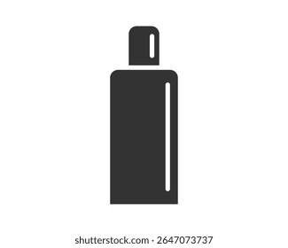 Minimalist graphic illustration of a bottle. Useful for beauty, wellness, or container themes. Simplicity and clean design enhance visual impact.