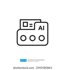 A minimalist graphic representation of an AI chip or module, symbolizing technology and innovation in digital processing.