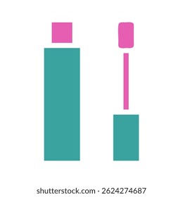 Minimalist graphic representation of cosmetic product, emphasizing color palette