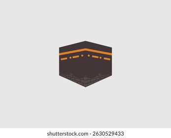 A minimalist graphic representation of the Kaaba