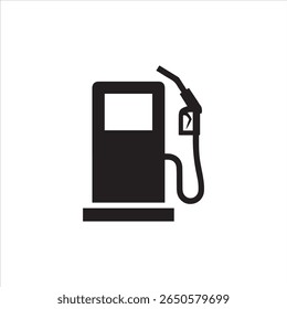 Um gráfico minimalista representando um distribuidor de combustível com uma mangueira e um bocal ligados.
