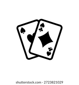 Un gráfico minimalista que muestra dos cartas superpuestas en tonos blancos y negros.
