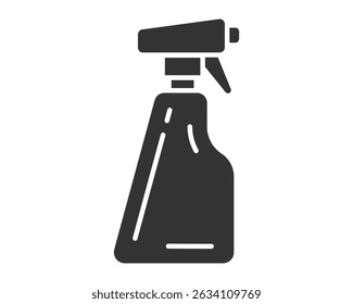 Minimalist graphic of a spray bottle. Symbolizes cleaning, hygiene, and household chores. Versatile for icons, infographics, or representing disinfectant and sanitation.