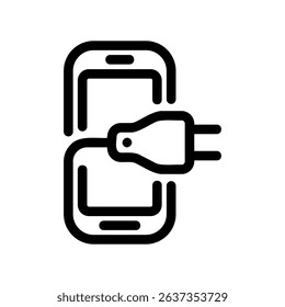 Minimalist Graphic Symbol Showing Device Charging Plug