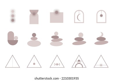Minimalist Graphic Symbol Silhouette Clipart Set Collection Mark Tag Logo Label Simple Icon 