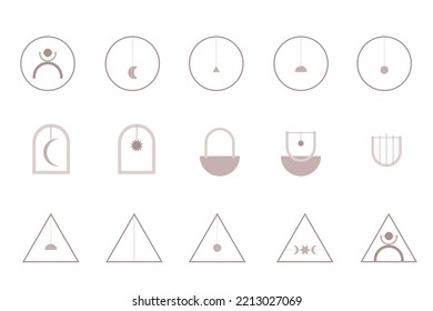 Minimalist Graphic Symbol Silhouette Clipart Set Collection Mark Tag Logo Label Simple Icon 