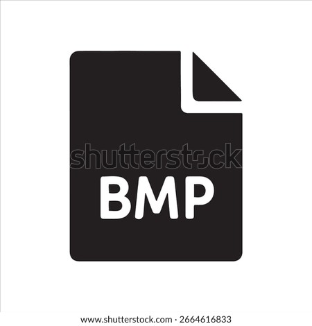 A minimalist graphic symbolizing the BMP file type, presented in solid black.
