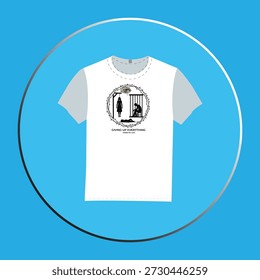 Design gráfico minimalista Tee com símbolos de cativeiro e perda em um círculo espinhoso