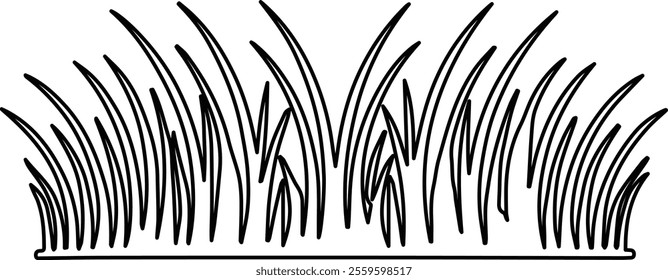 Minimalist Grass Line Art Vector Illustration - Nature-Inspired Design for Eco-Friendly Projects.