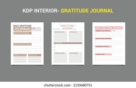 Minimalist Gratitude Journal Template Design..eps