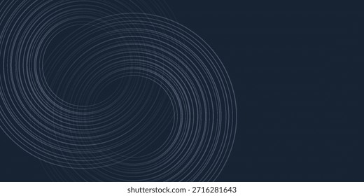 Minimalist gray abstract background with dynamic and modern circular lines pattern. Graphic design element concept for cover, banner, brochure, flyer, presentation, and website.