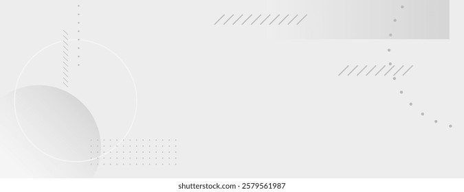 Minimalist gray background with abstract geometric patterns. The gray background features subtle lines and dots for a modern texture. Geometric pattern background vector. Gray background.