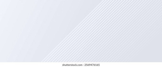 Minimalist gray background with diagonal stripes. The gray background features a subtle textured pattern, enhancing its modern style. Modern diagonal striped border background. Gray background vector.