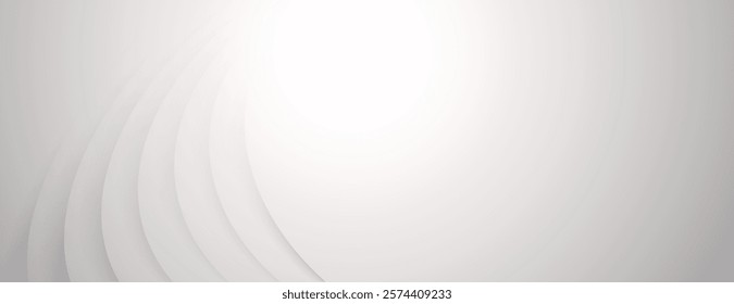 Minimalist gray background gradient texture. The background features curved lines. Gray color enhances the clean background. Abstract minimal curved layered texture background vector