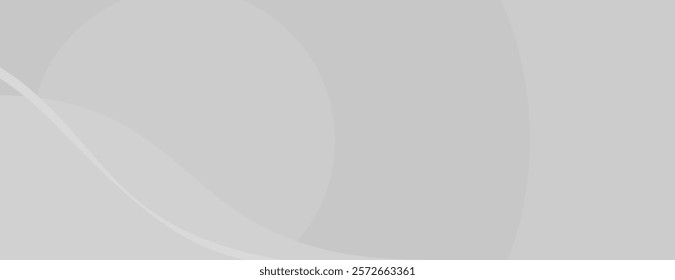 Minimalist gray background with smooth curves. The background is light gray with a soft, flowing texture. Gray tones dominate the background. Wave background vector.