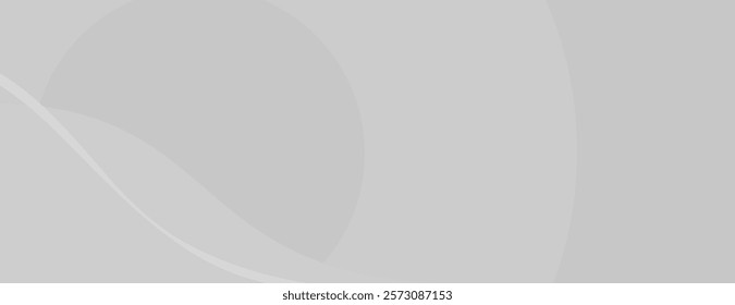 Minimalist gray background with smooth, flowing curves. The background features a soft gray color and a subtle, modern texture. Wave background vector. Gray background.