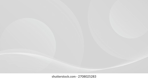 Minimalistisch grauer Hintergrund mit glatten, fließenden Kurven. Der graue Hintergrund zeigt eine weiche, moderne Textur mit geschichteten Formen. Ästhetischer Hintergrund, Vektor. Grauer Hintergrund.
