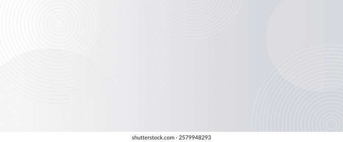 Minimalist gray background with subtle circular patterns. The gray background features smooth textures and repeating gray concentric circles. Circle pattern background vector. Light background.