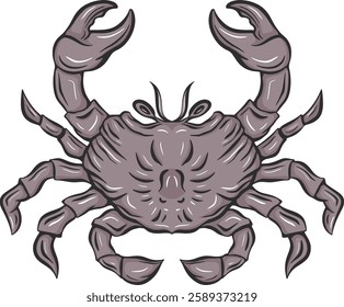 Minimalist Gray Crab Artwork with Elegant Details