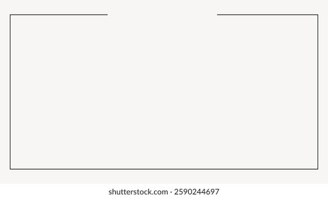 Minimalist gray frame with thin black outline. Simple design, ideal for modern art. Gray frame adds elegance. Perfect for showcasing art with style. Frame vector with copy space.