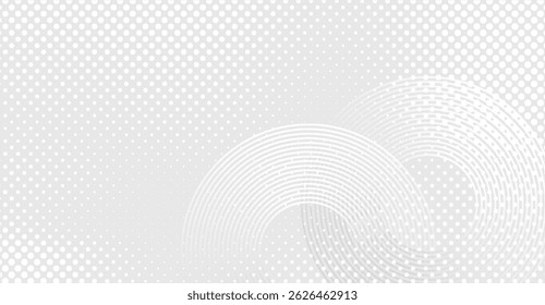 Minimalist Gray Halftone Pattern with Overlapping Arcs for a Modern Graphic Design Project Background, Ideal for Web or Print Design With Clean and Subtle Aesthetic
