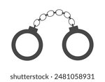 Minimalist Gray Handcuffs Icon Simple Digital Illustration of Security and Law Enforcement.