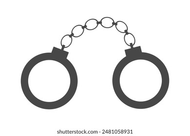 Minimalist Gray Handcuffs Icon Simple Digital Illustration of Security and Law Enforcement.