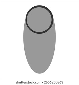 Pedra cinzenta minimalista ou jarro de barro com uma abertura sombreada no topo.