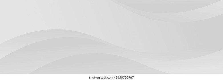 Minimalist gray vector background with soft, flowing wave shapes and subtle gradients. Clean and elegant design ideal for professional or corporate visuals.