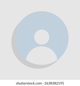 A minimalist gray and white blank user profile icon, featuring a head and torso silhouette within a square. Ideal for avatars on microstock platforms.