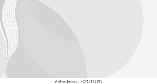 Fondo abstracto minimalista en escala de grises con líneas onduladas limpias y Formas grises suaves. Fondo de Vector personalizable para presentaciones corporativas, encabezados de Web modernos y proyectos de marca elegantes