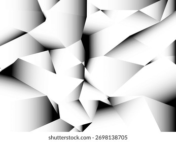 Minimalist Grayscale Geometric Polygon 3D Wallpaper