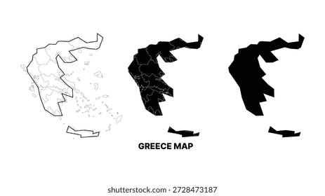 Ilustração minimalista do vetor do mapa da grécia